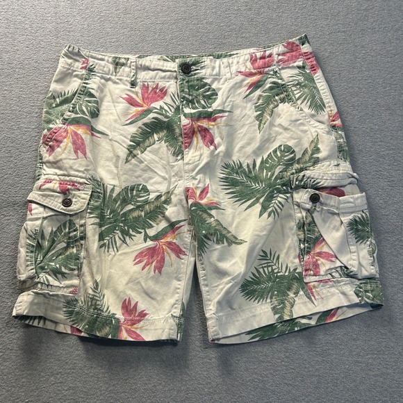 Arizona Jean Co. Other - Arizona Jean Co Cargo Shorts Mens 36 Tropical Floral Hawaiian 100% Cotton Casual